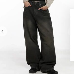 LEWKIN Size Small Low Rise Black Baggy Wide-Leg Jeans